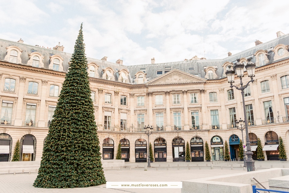 Christmas tree in Place Vendome in Paris
